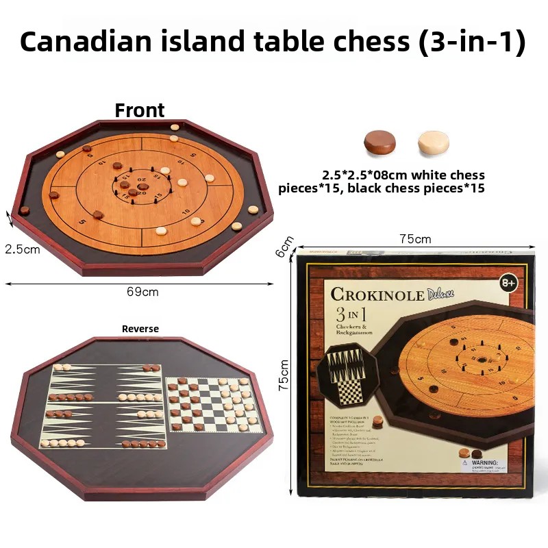 Board Game Operation - Solid Wood Crokinole Board - Wooden