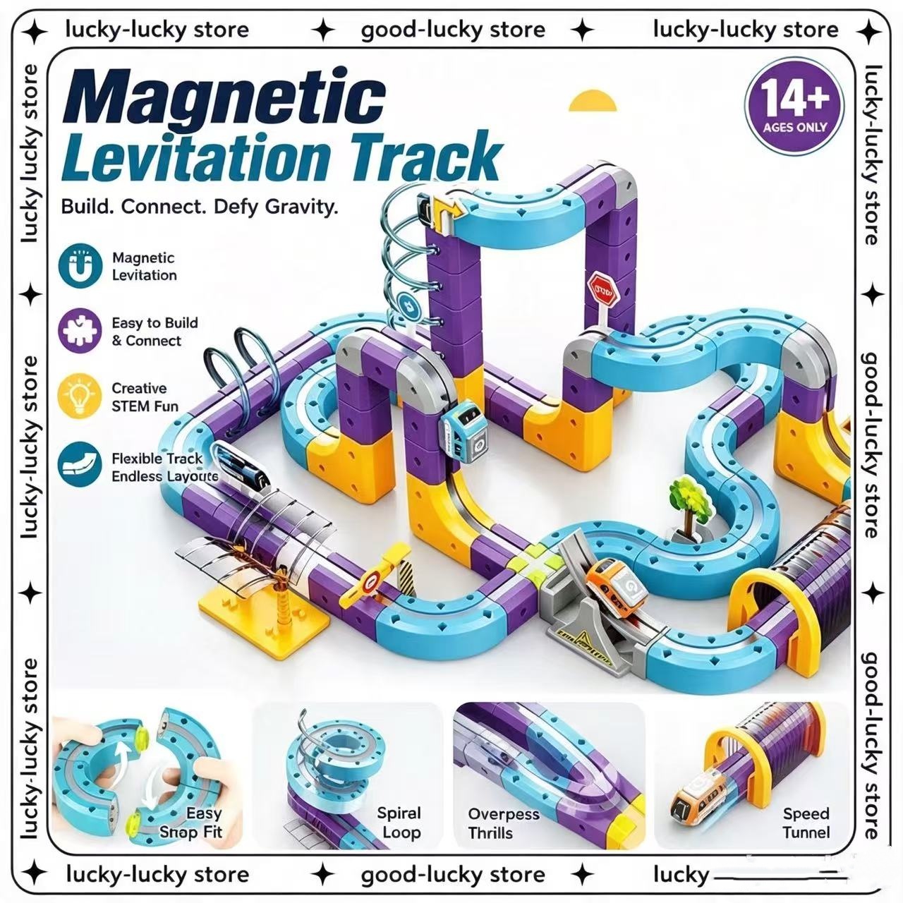 Jigsaw Puzzle Adult - Magnetic Building Blocks Track Car Variable