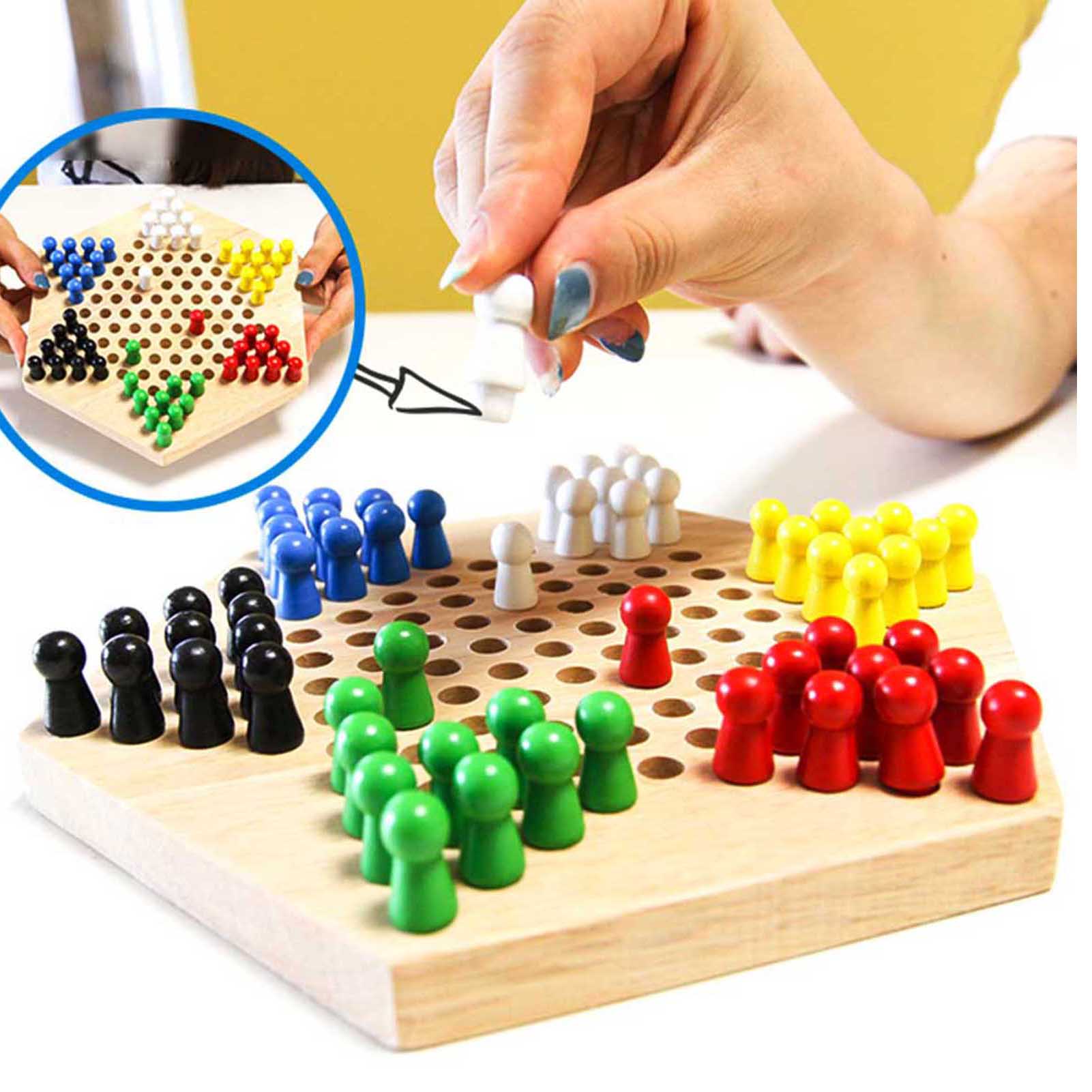 Board Game Halma - Wooden Educational Board Children Halma Chinese