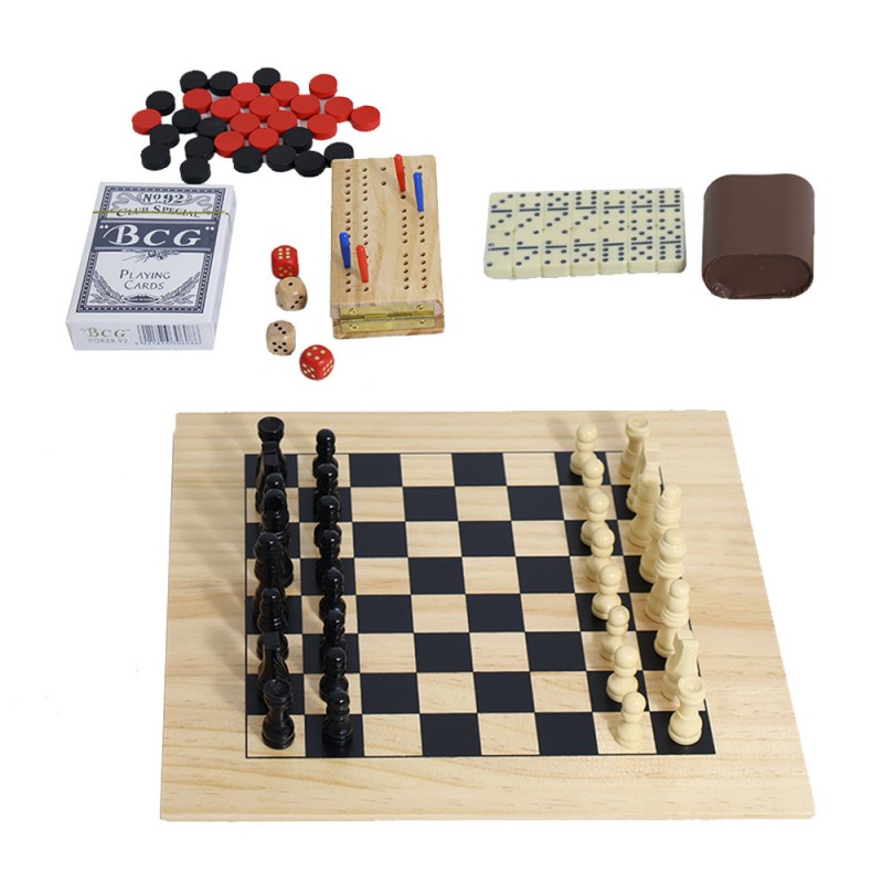 6 in 1 Wooden Board Game Set C - огляд і ціна Board Game Yearbook