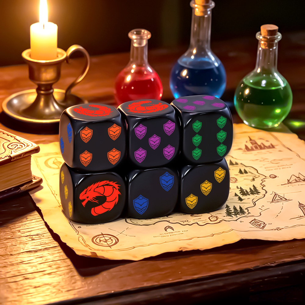 6Pcs Dragon Shield Crest Polyh - огляд і ціна Board Game Rpg