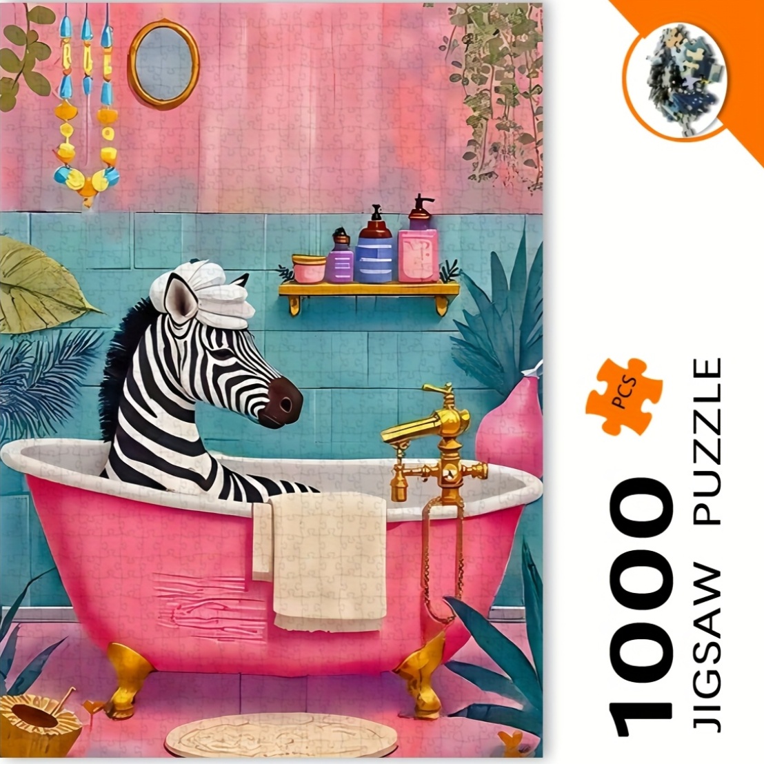 1000pcs Zebra in Bubble Bath J - огляд і ціна Jigsaw Puzzle Adult